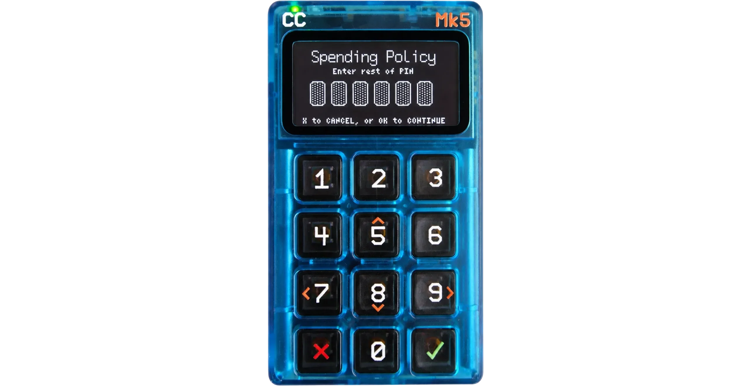 Coldcard Policy Unlock PIN suffix confirmation screen