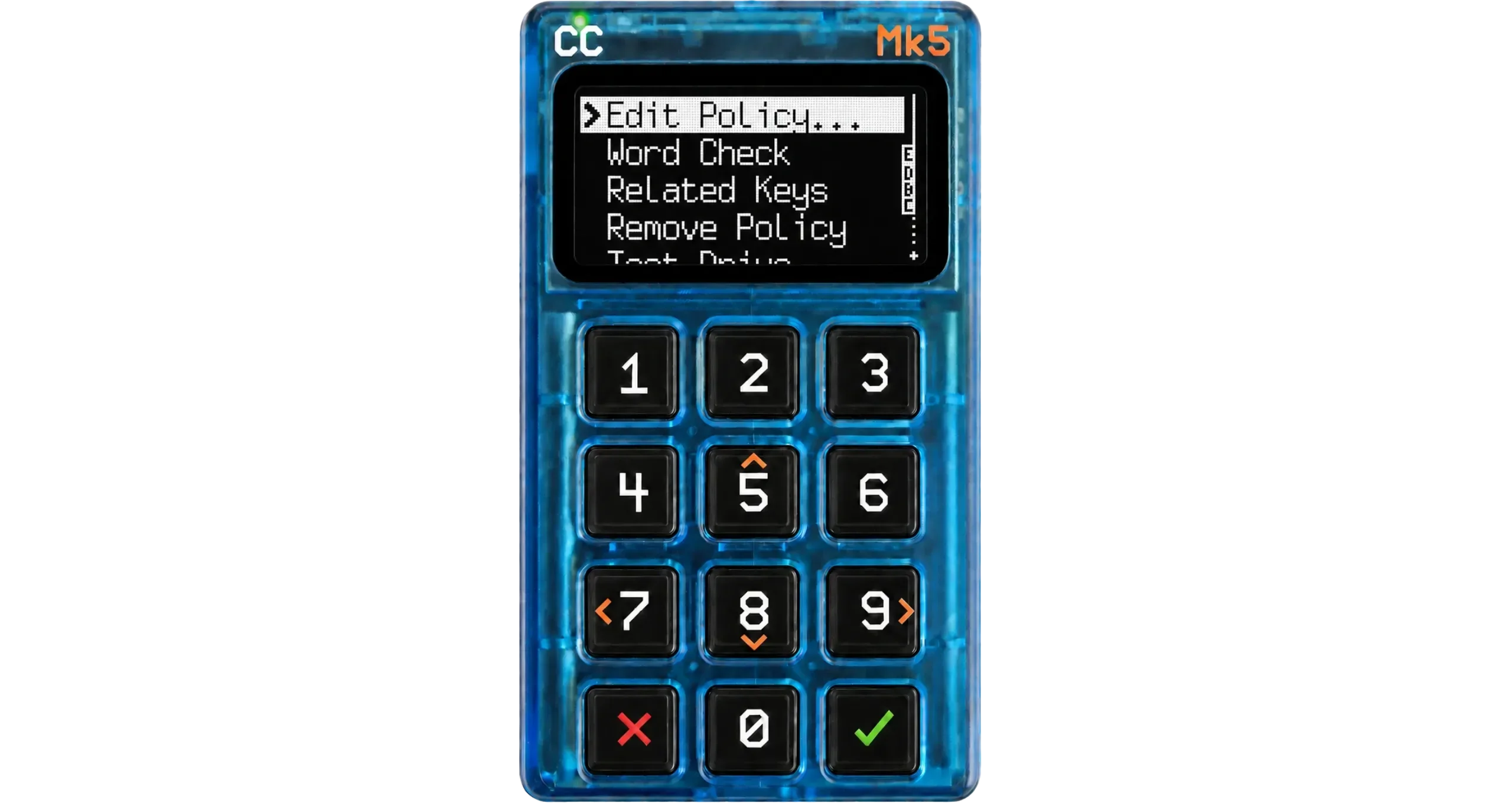 Coldcard Spending Policy Edit Policy menu