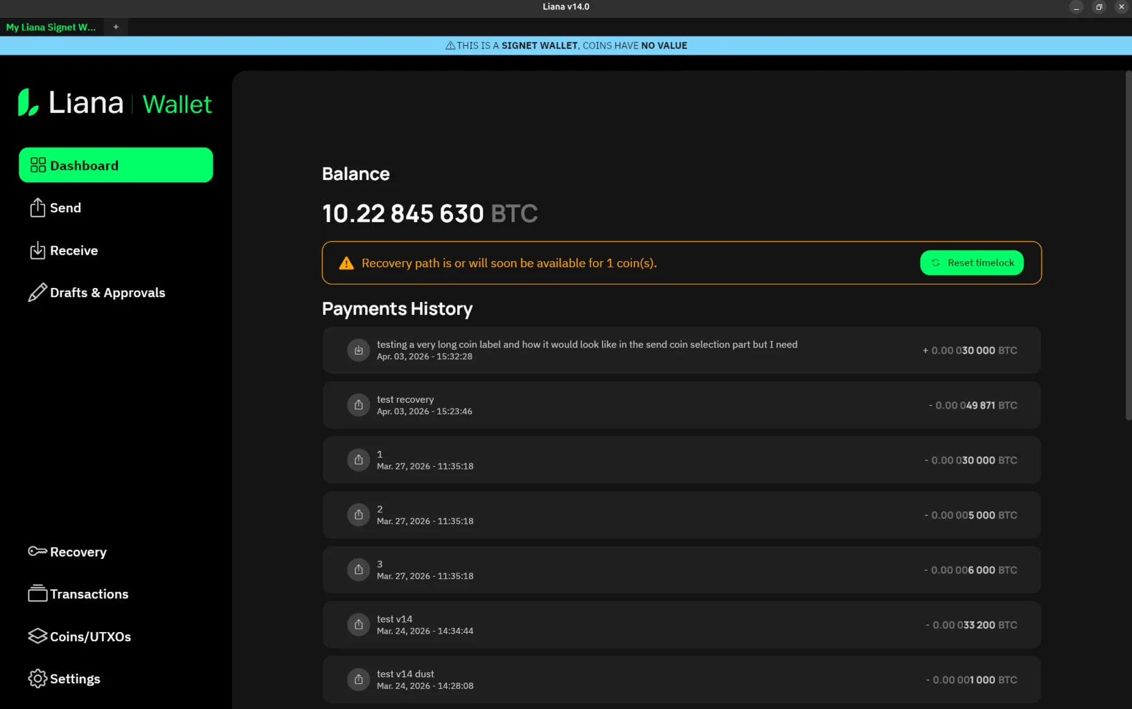Liana v14 Home Page